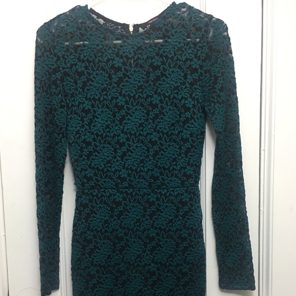 Forever 21 Hunter Green Lace Dress US 4